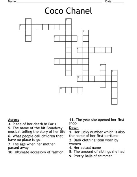 classic chanel fragrance crossword|Chanel perfume crossword answer.